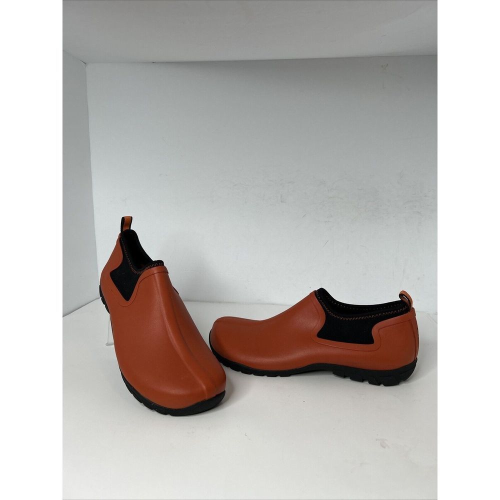 Lands End Rubber Slip on Boot / Booties Autumn Orange Size 11